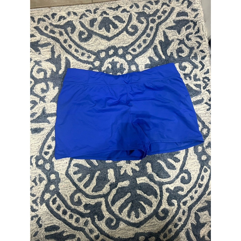 Lands End Womens Quick Dry Swim Shorts with Panty Blue Size 14